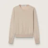 Women's sweater in light brown merino wool