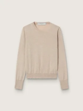 Women's sweater in light brown merino wool
