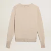 Women's sweater in light brown merino wool