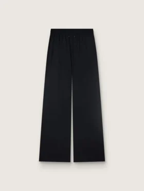 Women’s sweatpants in black wool twill with sequin embroidery