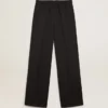 Women’s sweatpants in dark blue wool gabardine