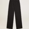 Women’s sweatpants in dark blue wool gabardine