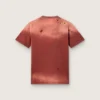 Women’s T-shirt in rust-colored cotton jersey with floral print
