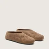 Women’s Tierra in tobacco suede with floral motif and studs