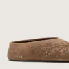 Women’s Tierra in tobacco suede with floral motif and studs