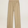 Women's travertine-colored joggers
