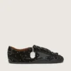 Women's True-Star in black suede with Swarovski crystals and black leather star