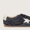 Men's True-Star in dark blue suede with white nappa leather star and heel tab