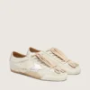 Women's True-Star in light gray suede with metallic silver star and heel tab