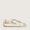 Men’s True-Star in metallic platinum leather with light gray suede star