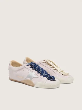 Women’s True-Star in pastel pink suede with silver star and heel tab