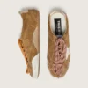 Men's True-Star in tobacco-colored suede with white star and platinum heel tab