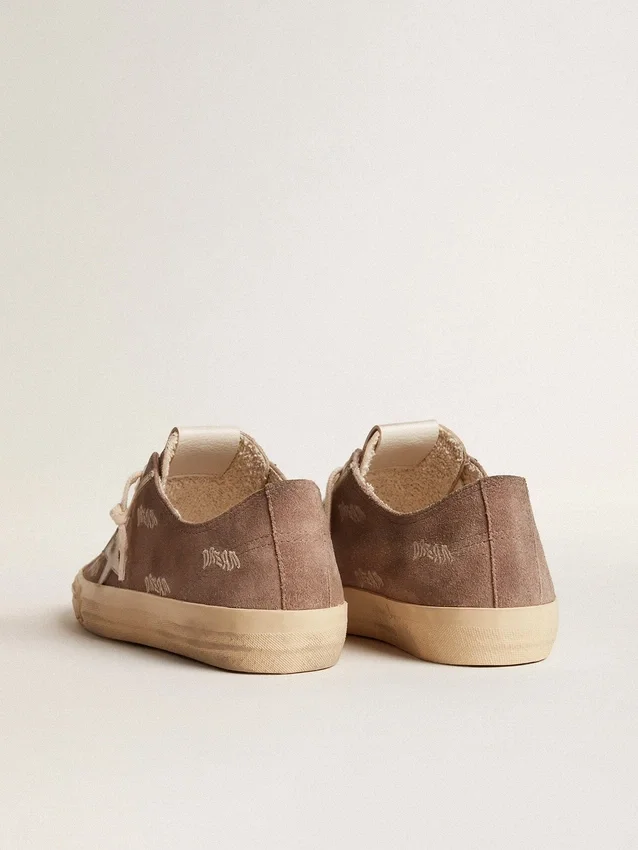 Women's V-Star in dove-gray suede with light gray leather star