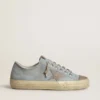 Women's V-Star in light blue canvas with dove-gray leather star