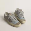 Women's V-Star in light blue canvas with dove-gray leather star