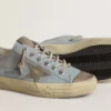 Women's V-Star in light blue canvas with dove-gray leather star
