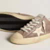 Women's V-Star in light brown metallic suede with cream leather star
