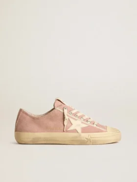 Women's V-Star in pink suede with cream leather star