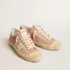 Women's V-Star in pink suede with cream leather star
