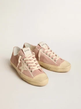 Women’s V-Star in pink suede with cream leather star