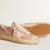 Women's V-Star in pink suede with cream leather star