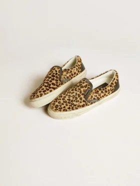 Women’s VCE Penstar in leopard-print pony skin with black leather heel tab