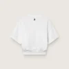 Women's white cropped sports T-shirt