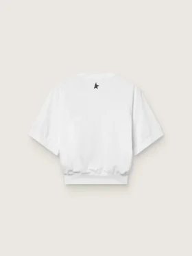 Women’s white cropped sports T-shirt