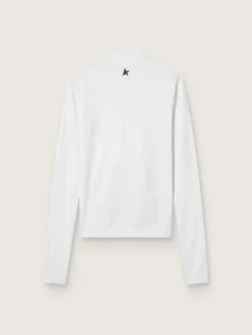 Women’s white long-sleeve sports top with zip