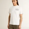 Women's white T-shirt with black print on the chest