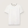 Women's white T-shirt with cabochon crystals