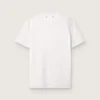 Women's white T-shirt with cabochon crystals