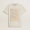 Women's white T-shirt with floral print