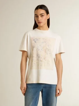 Women’s white T-shirt with floral print
