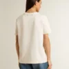 Women's white T-shirt with floral print