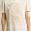 Women's white T-shirt with floral print