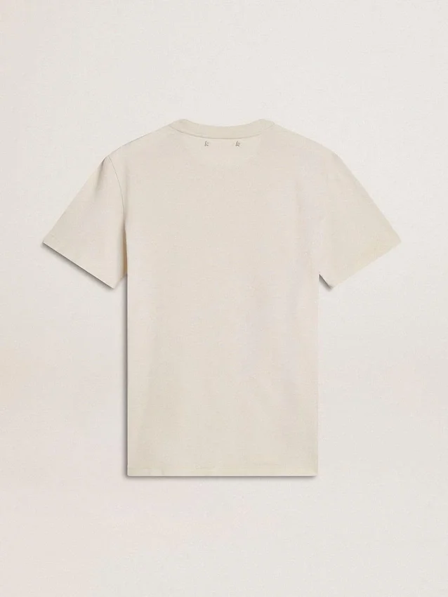 Women's white T-shirt with floral print