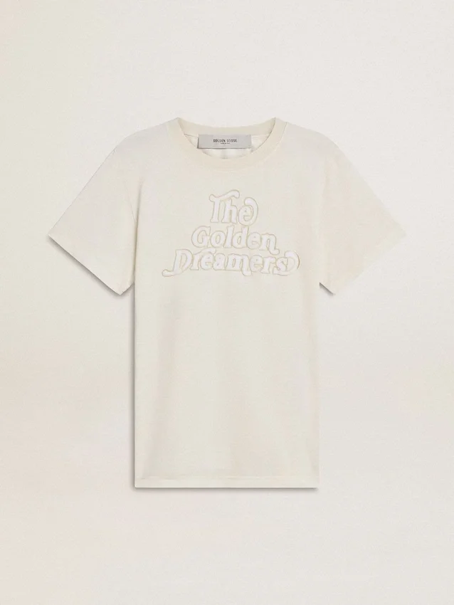 Women's white T-shirt with print on the front