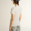 Women's white T-shirt with print on the front