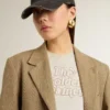 Women's white T-shirt with print on the front