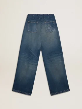 Women’s wide-leg medium wash CNY jeans