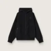 Women's windcheater in black nylon with tone-on-tone crystals