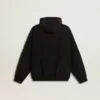 Women's windcheater in black nylon with tone-on-tone crystals