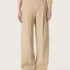 Women’s wool gabardine pants in sand