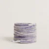 Worn-purple cotton laces with logoed aglet