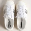 Yatay Model 1B sustainable sneakers with white bio-based upper and silver recycled glitter Y