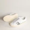 Yatay Model 1B sustainable sneakers with white bio-based upper and silver recycled glitter Y