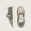Junior Ball Star in black and white leopard pony skin with cream leather star