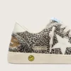 Junior Ball Star in black and white leopard pony skin with cream leather star
