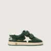 Young Ball Star in forest-green suede with cream leather star and heel tab